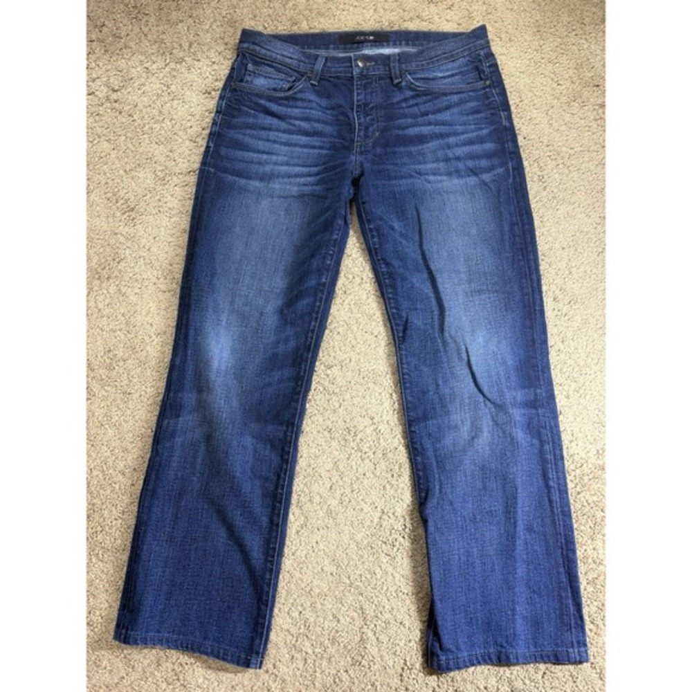 Joe's Jeans Men 33 Raymond Low Rise Dark Blue Denim Straight Leg‎ Whiskered